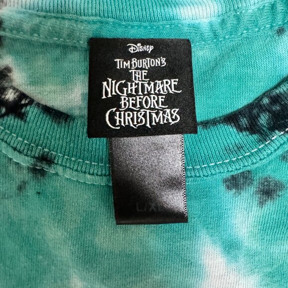 The Nightmare Before Christmas Jack & Sally Tie-Dye Oversized Girls T-Shirt Plus - Picture 3 of 5